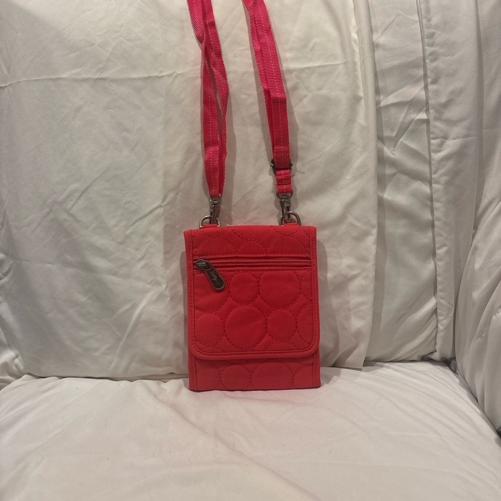 Thirty-One “Vary You” Crossbody Wallet in Pink Circle Stitch - Picture 4 of 7